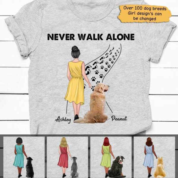 Apparel Never Walk Alone Dogs Personalized Shirt Classic Tee / Ash Classic Tee / S