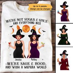 Apparel Not Sugar & Spice Bestie Posing Woman Halloween Personalized Shirt Classic Tee / White Classic Tee / S