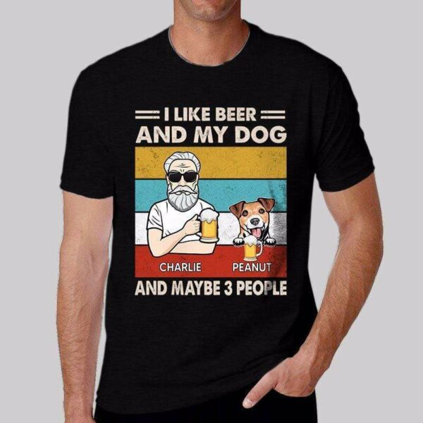 Apparel Old Man Beer Dogs Retro Personalized Shirt