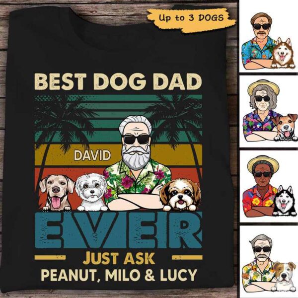 Apparel Old Man Best Dog Dad Just Ask Personalized Shirt Classic Tee / Black Classic Tee / S