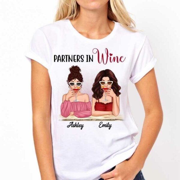 Apparel Partners In Wine Cocktail Besties Personalized Shirt