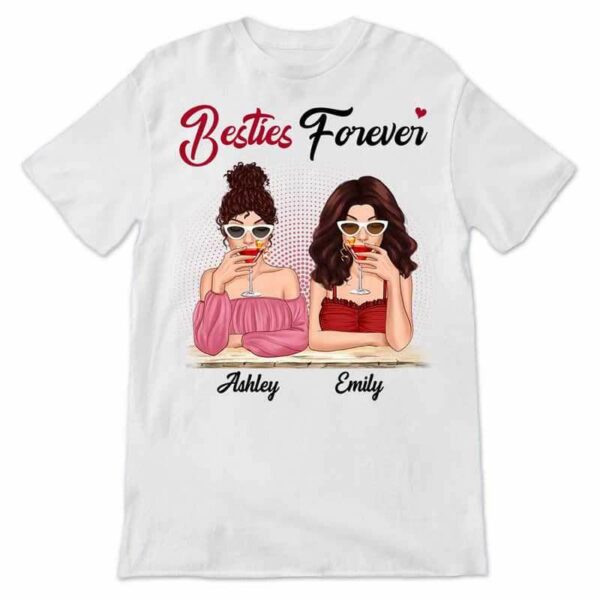 Apparel Partners In Wine Cocktail Besties Personalized Shirt