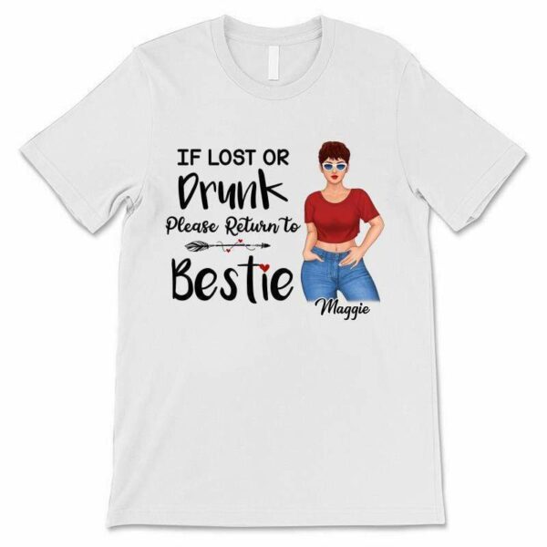 Apparel Posing Besties Lost Drunk Help Personalized Shirt