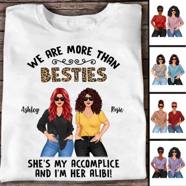 Apparel Posing Women More Than Besties Leopard Personalized Shirt Classic Tee / White Classic Tee / S