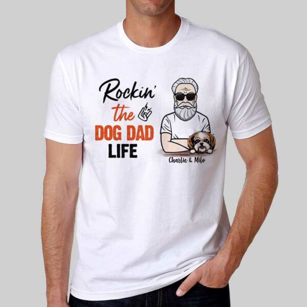 Apparel Rockin‘ Dog Dad Life Old Man Personalized Shirt