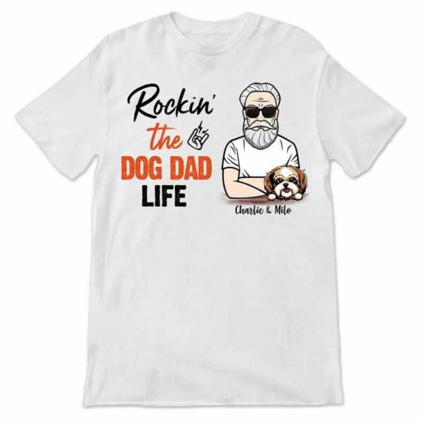 Apparel Rockin‘ Dog Dad Life Old Man Personalized Shirt