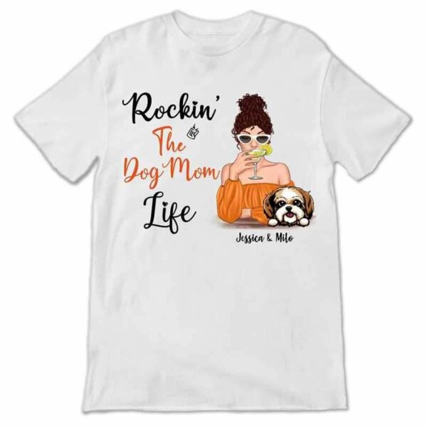 Apparel Rockin‘ Dog Mom Life Cocktail Girl Personalized Shirt