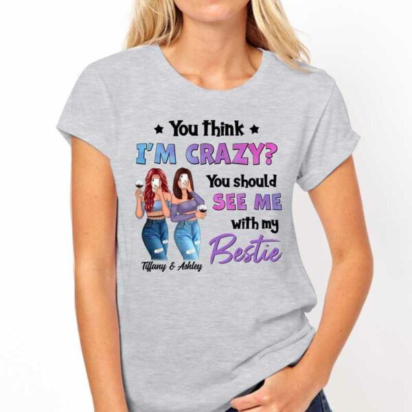 Apparel See Me With My Bestie Standing Selfie Girls Personalized Shirt