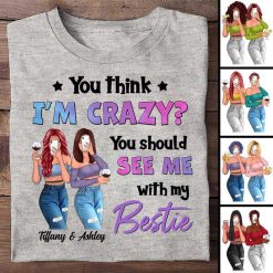 Apparel See Me With My Bestie Standing Selfie Girls Personalized Shirt Classic Tee / Ash Classic Tee / S