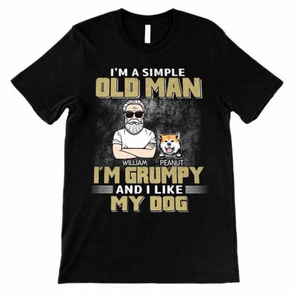 Apparel Simple Old Man Like Dogs Personalized Shirt