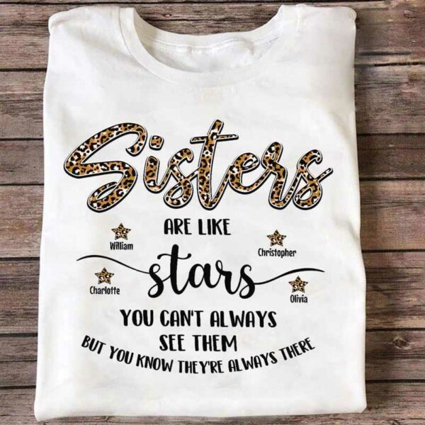 Apparel Sisters Besties Like Stars Personalized Shirt Classic Tee / White Classic Tee / S