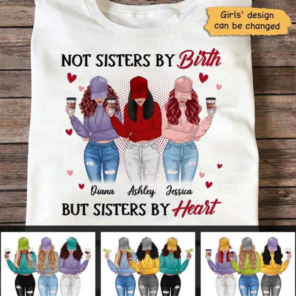 Apparel Sisters By Heart Personalized Shirt (3 Besties) Classic Tee / White Classic Tee / S