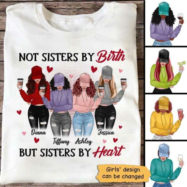 Apparel Sisters By Heart Personalized Shirt (4 Besties) Classic Tee / White Classic Tee / S