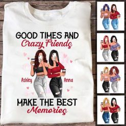 Apparel Standing Selfie Besties Crazy Friends Personalized Shirt Classic Tee / White Classic Tee / S