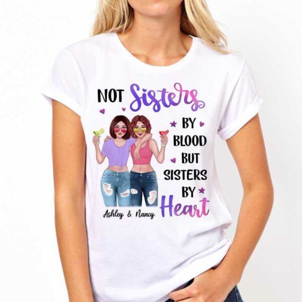 Apparel Summer Front View Besties Sisters By Heart Personalized Shirt