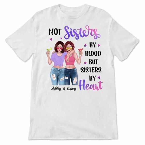 Apparel Summer Front View Besties Sisters By Heart Personalized Shirt