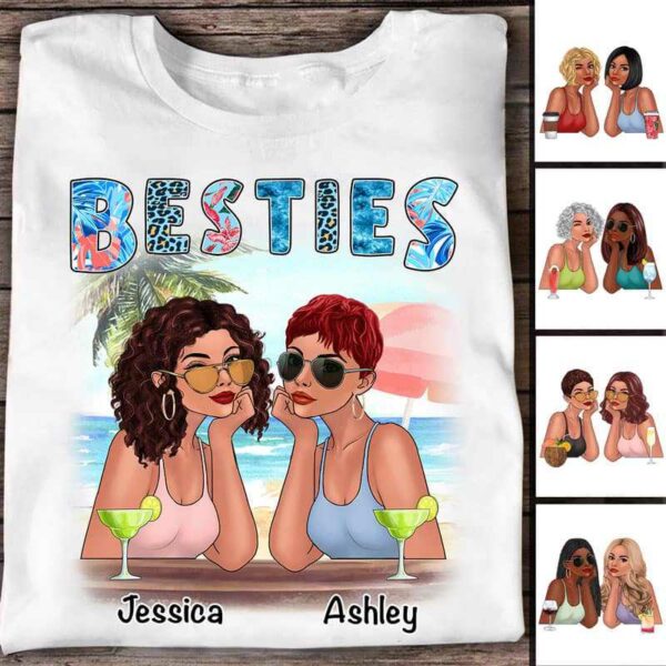 Apparel Summer Pattern Fashion Besties Personalized Shirt Classic Tee / White Classic Tee / S