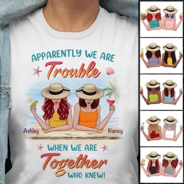 Apparel Summer Vibe Besties Personalized Shirt Classic Tee / White Classic Tee / S