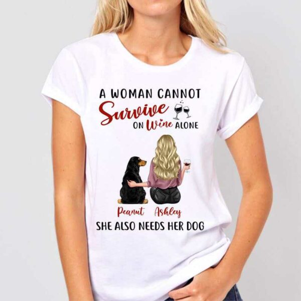 Apparel Survive On Wine And Dog Personalized Shirt