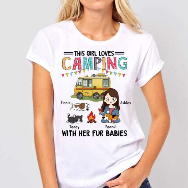 Apparel This Girl Loves Camping With Her Fur Babies Personalized Shirt