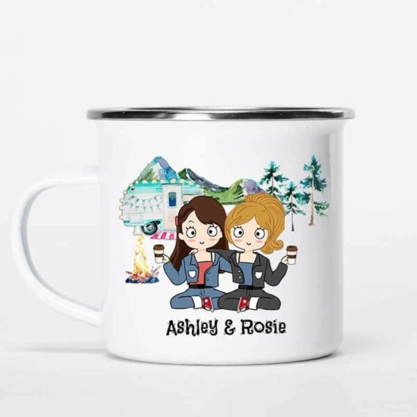 Campfire Mug We're More Than Camping Friends Besties Personalized Campfire Mug 12oz