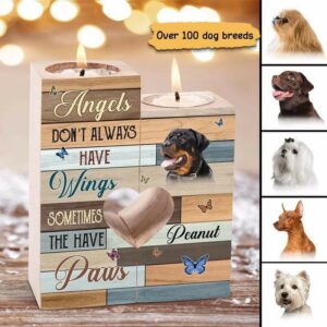 Candle Holder Angels Memorial Dogs Personalized Candle Holder Onesize