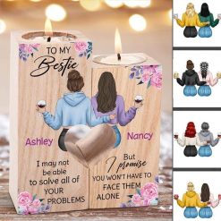 Candle Holder Besties Floral Personalized Candle Holder Onesize