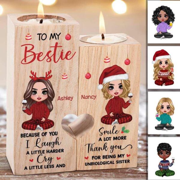 Candle Holder Doll Besties Christmas Personalized Candle Holder Onesize