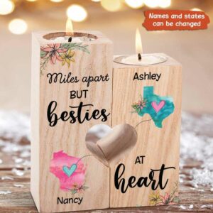 Candle Holder Long Distance Besties Personalized Candle Holder Onesize