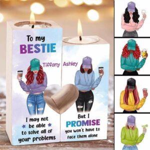 Candle Holder Modern Girls Besties Personalized Candle Holder Onesize