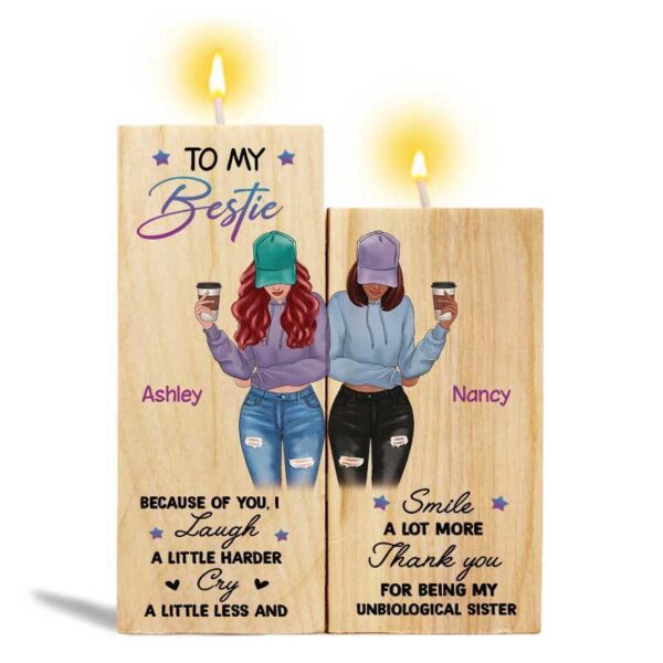 Candle Holder My Bestie Front View Personalized Candle Holder Onesize