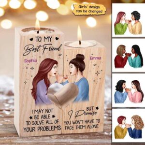 Candle Holder Pinky Promise Besties Personalized Candle Holder Onesize