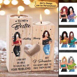 Candle Holder Standing Selfie Girls Besties Personalized Candle Holder Onesize
