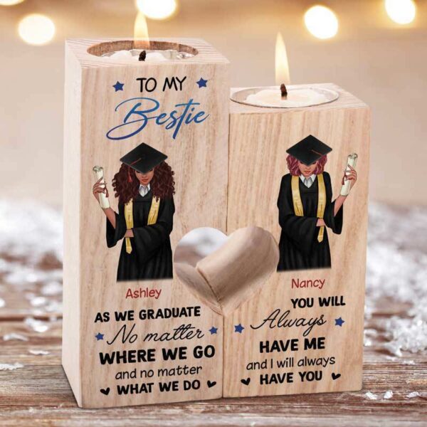 Candle Holder To My Bestie As We Graduate Senior 2021 Personalized Candle Holder Onesize