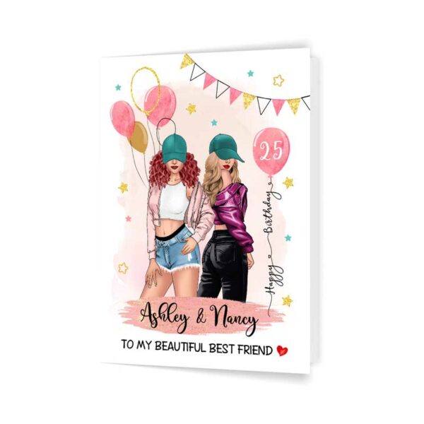 Cards Happy Birthday Besties Personalized Folding Cards
