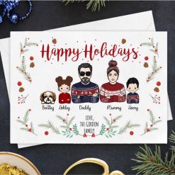 Cards Happy Holidays Family Personalized Postcard 7x5 / Set of 10
