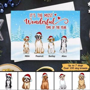 Cards Happy Howlidays Christmas Dog Personalized Postcard 7x5 / 1 Card