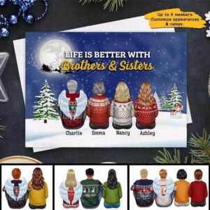 Cards Life Is Better With Brothers Sisters Siblings Personalized Postcard 7x5 / Set of 10