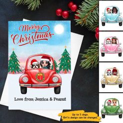 Cards Merry Christmas From Girl And Her Dogs Personalized Postcard 5x7 / Set of 10