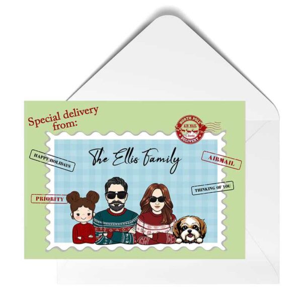 Cards Special Delivery Family Christmas Personalized Postcard