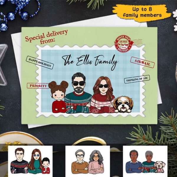 Cards Special Delivery Family Christmas Personalized Postcard 7x5 / Set of 10