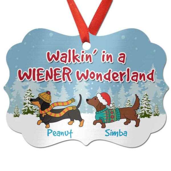 Christmas Ornament Dachshund Wiener Wonderland Dog Personalized Christmas Ornament