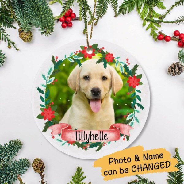 Circle Ornament Dogs - Labrador Photo Personalized Circle Ornament One Size