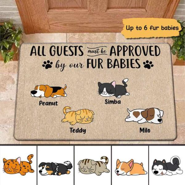 Doormat All Guests Must Be Approved By Dogs Cats Personalized Doormat 18x30