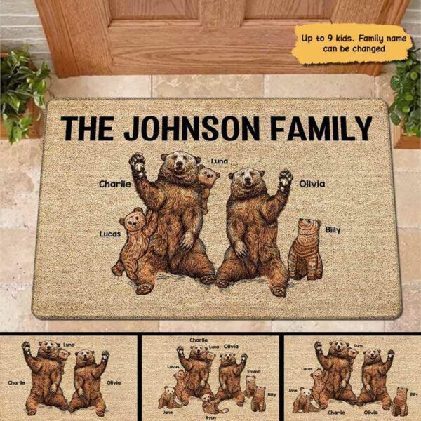 Doormat Bear Family Personalized Doormat 18x30
