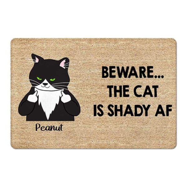 Doormat Beware The Cats Are Shady Personalized Doormat