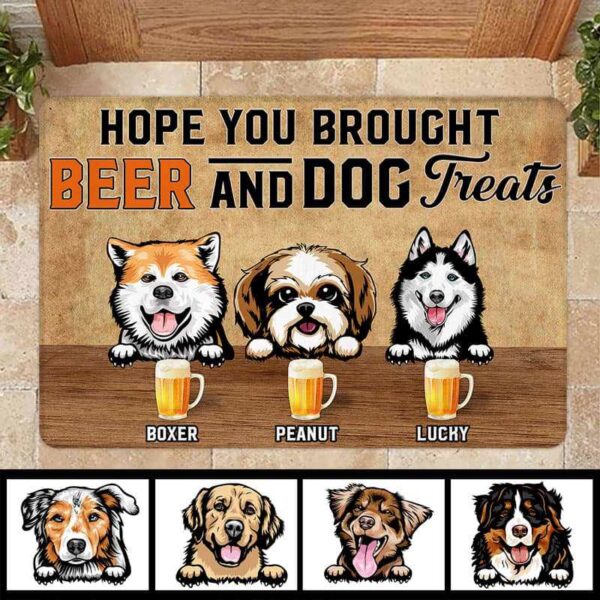 Doormat Bring Beer And Dog Treats Personalized Doormat 18x30