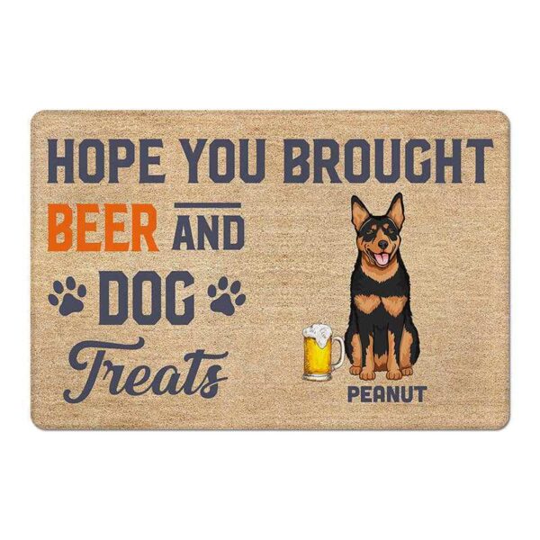 Doormat Brought Beer And Dog Treats Personalized Doormat