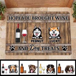 Doormat Brought Wine Dog Treats Wine Barrel Pattern Personalized Doormat 16x24