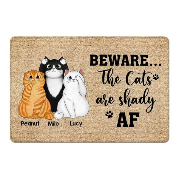 Doormat Cats Shady AF Fluffy Cat Personalized Doormat